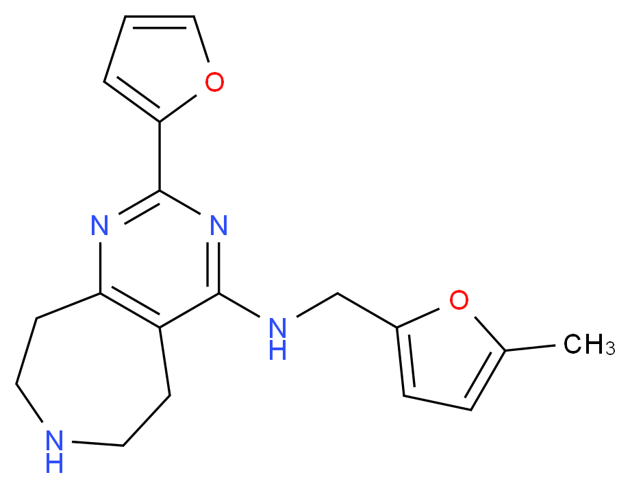 2-(2-furyl)-N-[(5-methyl-2-furyl)methyl]-6,7,8,9-tetrahydro-5H-pyrimido[4,5-d]azepin-4-amine_Molecular_structure_CAS_)