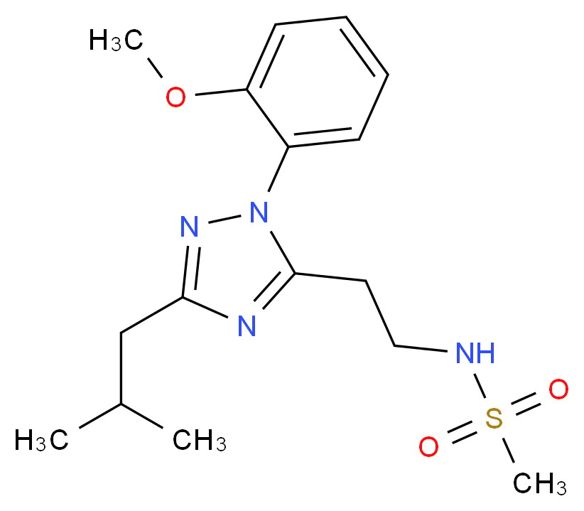 N-{2-[3-isobutyl-1-(2-methoxyphenyl)-1H-1,2,4-triazol-5-yl]ethyl}methanesulfonamide_Molecular_structure_CAS_)