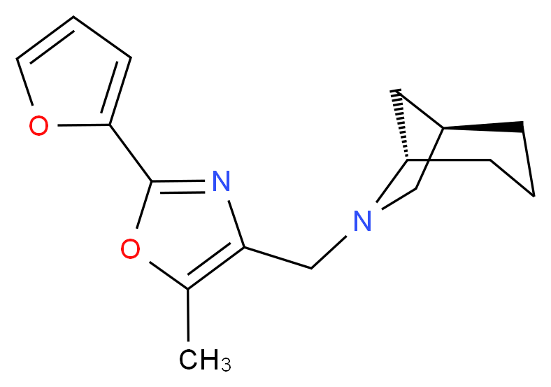 (1R*,5S*)-6-{[2-(2-furyl)-5-methyl-1,3-oxazol-4-yl]methyl}-6-azabicyclo[3.2.1]octane_Molecular_structure_CAS_)