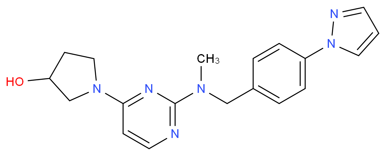 1-(2-{methyl[4-(1H-pyrazol-1-yl)benzyl]amino}-4-pyrimidinyl)-3-pyrrolidinol_Molecular_structure_CAS_)