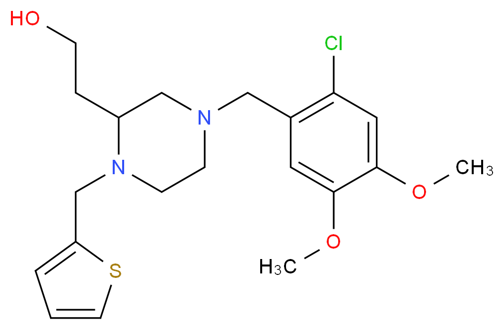 2-[4-(2-chloro-4,5-dimethoxybenzyl)-1-(2-thienylmethyl)-2-piperazinyl]ethanol_Molecular_structure_CAS_)