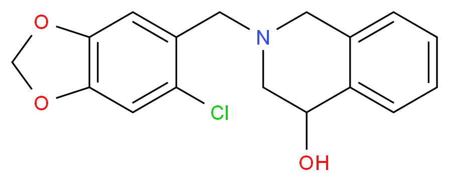 2-[(6-chloro-1,3-benzodioxol-5-yl)methyl]-1,2,3,4-tetrahydroisoquinolin-4-ol_Molecular_structure_CAS_)
