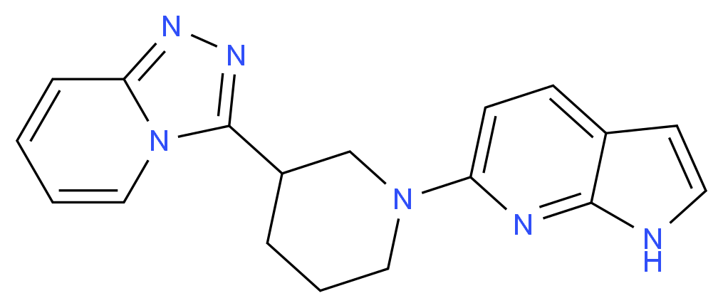 3-[1-(1H-pyrrolo[2,3-b]pyridin-6-yl)piperidin-3-yl][1,2,4]triazolo[4,3-a]pyridine_Molecular_structure_CAS_)