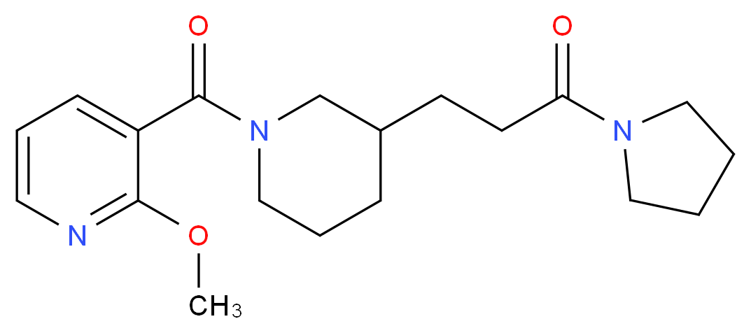 2-methoxy-3-({3-[3-oxo-3-(1-pyrrolidinyl)propyl]-1-piperidinyl}carbonyl)pyridine_Molecular_structure_CAS_)