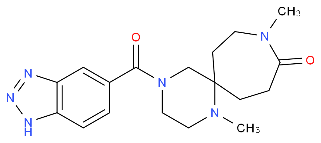 4-(1H-1,2,3-benzotriazol-5-ylcarbonyl)-1,9-dimethyl-1,4,9-triazaspiro[5.6]dodecan-10-one_Molecular_structure_CAS_)