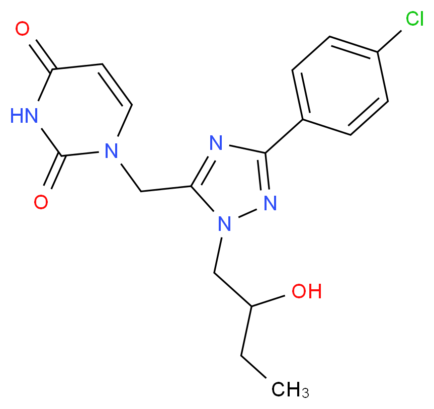 1-{[3-(4-chlorophenyl)-1-(2-hydroxybutyl)-1H-1,2,4-triazol-5-yl]methyl}pyrimidine-2,4(1H,3H)-dione_Molecular_structure_CAS_)