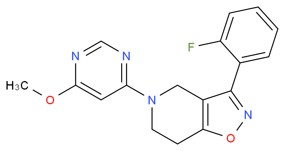 3-(2-fluorophenyl)-5-(6-methoxypyrimidin-4-yl)-4,5,6,7-tetrahydroisoxazolo[4,5-c]pyridine_Molecular_structure_CAS_)