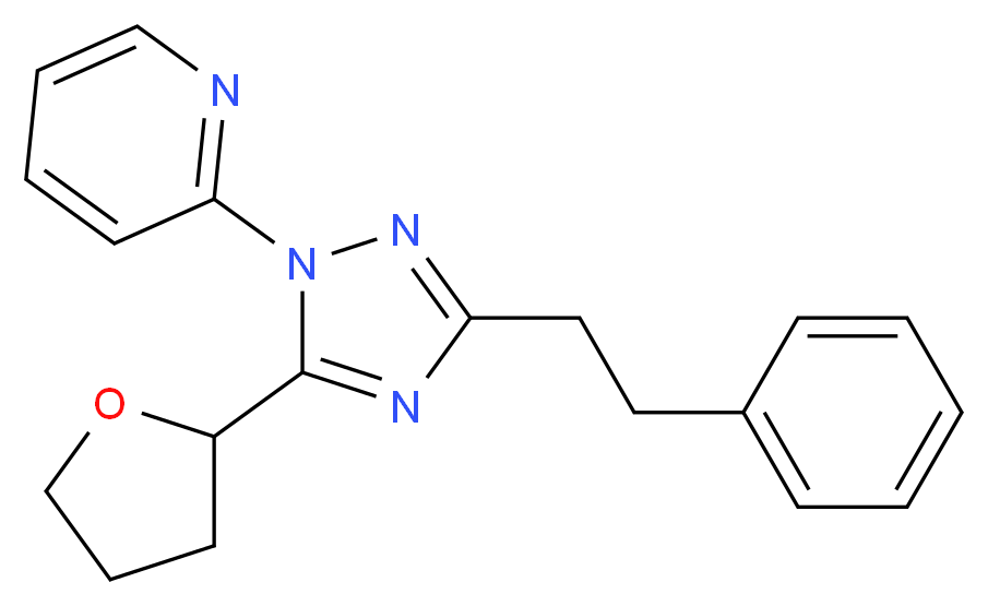 2-[3-(2-phenylethyl)-5-(tetrahydrofuran-2-yl)-1H-1,2,4-triazol-1-yl]pyridine_Molecular_structure_CAS_)