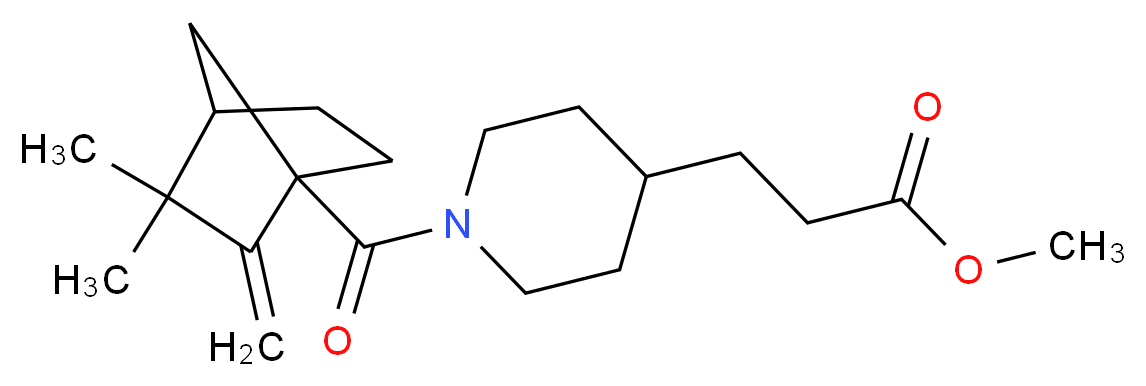 methyl 3-{1-[(3,3-dimethyl-2-methylenebicyclo[2.2.1]hept-1-yl)carbonyl]-4-piperidinyl}propanoate_Molecular_structure_CAS_)