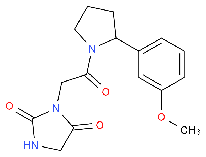 3-{2-[2-(3-methoxyphenyl)-1-pyrrolidinyl]-2-oxoethyl}-2,4-imidazolidinedione_Molecular_structure_CAS_)