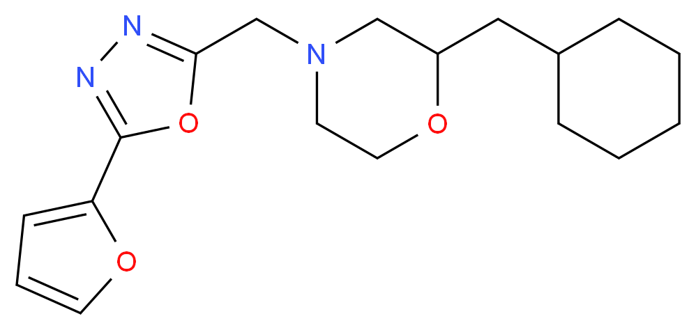 2-(cyclohexylmethyl)-4-{[5-(2-furyl)-1,3,4-oxadiazol-2-yl]methyl}morpholine_Molecular_structure_CAS_)