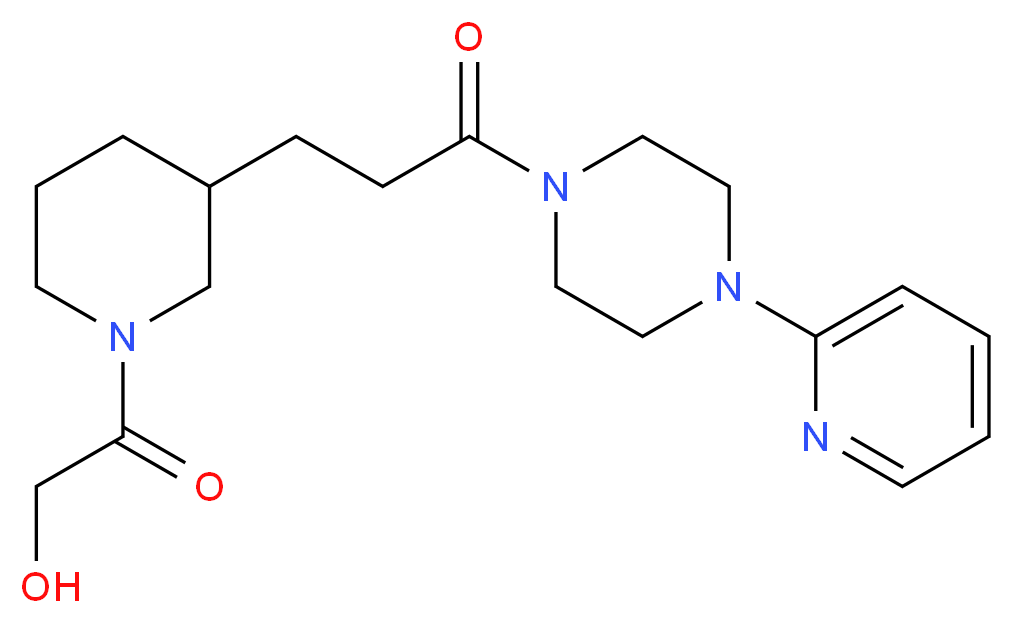 2-oxo-2-{3-[3-oxo-3-(4-pyridin-2-ylpiperazin-1-yl)propyl]piperidin-1-yl}ethanol_Molecular_structure_CAS_)