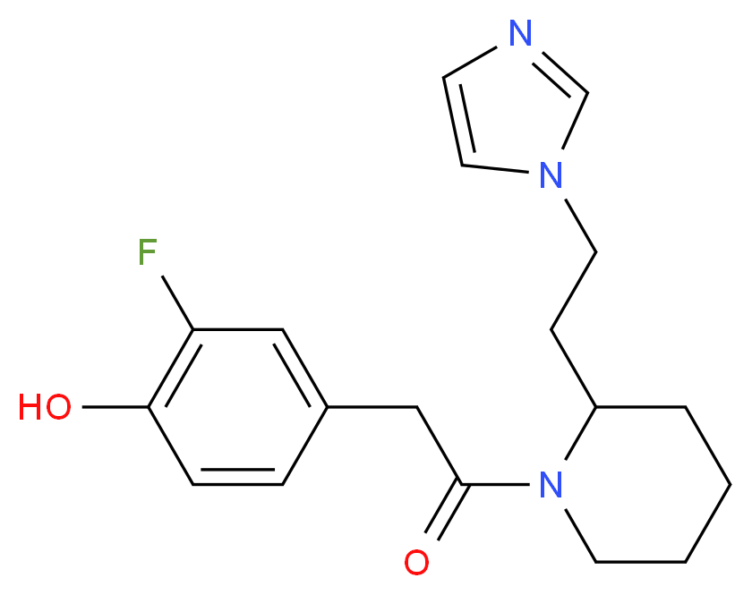 2-fluoro-4-(2-{2-[2-(1H-imidazol-1-yl)ethyl]-1-piperidinyl}-2-oxoethyl)phenol_Molecular_structure_CAS_)