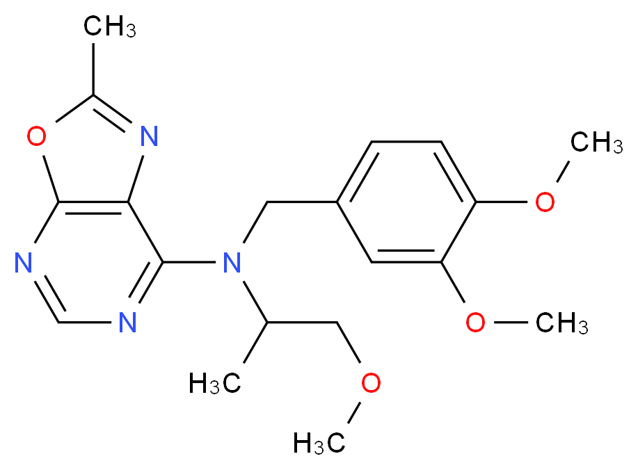 N-(3,4-dimethoxybenzyl)-N-(2-methoxy-1-methylethyl)-2-methyl[1,3]oxazolo[5,4-d]pyrimidin-7-amine_Molecular_structure_CAS_)