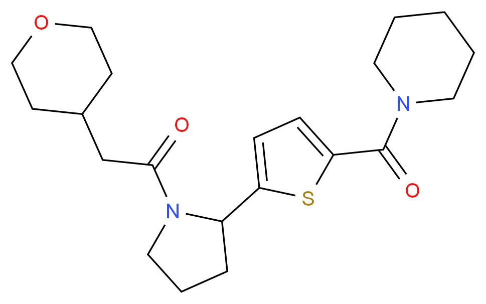 1-({5-[1-(tetrahydro-2H-pyran-4-ylacetyl)-2-pyrrolidinyl]-2-thienyl}carbonyl)piperidine_Molecular_structure_CAS_)