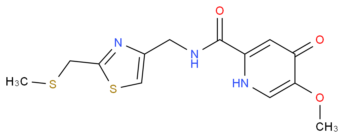 5-methoxy-N-({2-[(methylthio)methyl]-1,3-thiazol-4-yl}methyl)-4-oxo-1,4-dihydropyridine-2-carboxamide_Molecular_structure_CAS_)