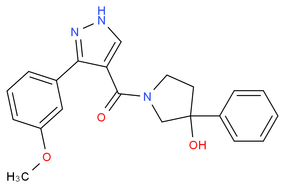 1-{[3-(3-methoxyphenyl)-1H-pyrazol-4-yl]carbonyl}-3-phenyl-3-pyrrolidinol_Molecular_structure_CAS_)