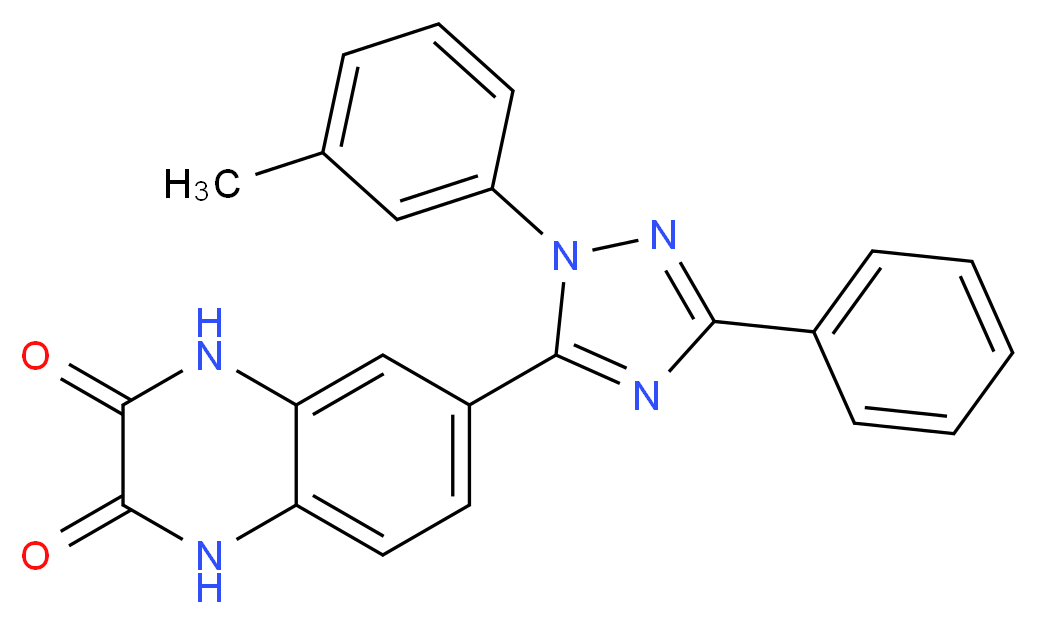 6-[1-(3-methylphenyl)-3-phenyl-1H-1,2,4-triazol-5-yl]-1,4-dihydroquinoxaline-2,3-dione_Molecular_structure_CAS_)