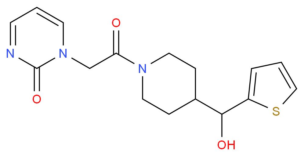 1-(2-{4-[hydroxy(2-thienyl)methyl]piperidin-1-yl}-2-oxoethyl)pyrimidin-2(1H)-one_Molecular_structure_CAS_)