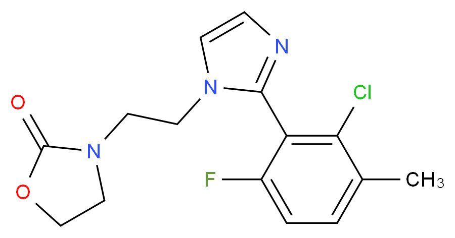 3-{2-[2-(2-chloro-6-fluoro-3-methylphenyl)-1H-imidazol-1-yl]ethyl}-1,3-oxazolidin-2-one_Molecular_structure_CAS_)