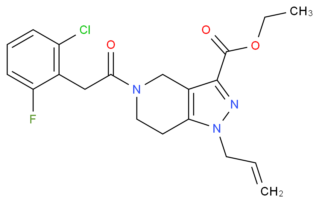 ethyl 1-allyl-5-[(2-chloro-6-fluorophenyl)acetyl]-4,5,6,7-tetrahydro-1H-pyrazolo[4,3-c]pyridine-3-carboxylate_Molecular_structure_CAS_)