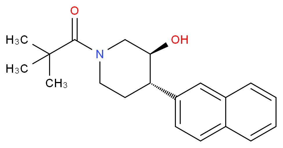 (3S*,4S*)-1-(2,2-dimethylpropanoyl)-4-(2-naphthyl)piperidin-3-ol_Molecular_structure_CAS_)