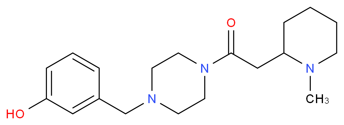 3-({4-[(1-methylpiperidin-2-yl)acetyl]piperazin-1-yl}methyl)phenol_Molecular_structure_CAS_)