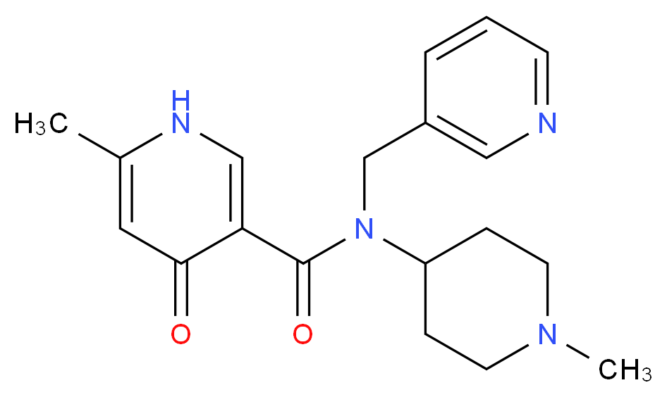 6-methyl-N-(1-methyl-4-piperidinyl)-4-oxo-N-(3-pyridinylmethyl)-1,4-dihydro-3-pyridinecarboxamide_Molecular_structure_CAS_)