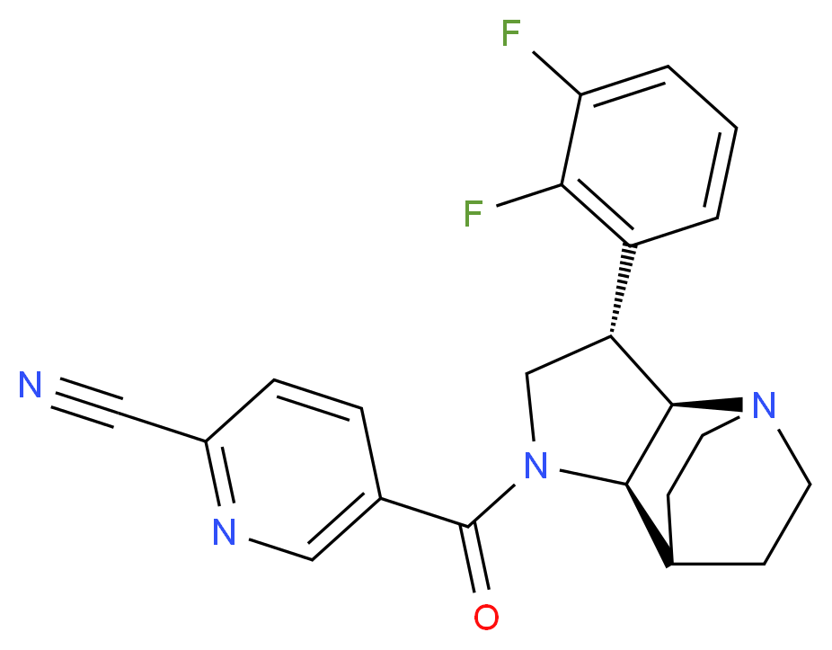 5-{[(3S*,3aR*,7aR*)-3-(2,3-difluorophenyl)hexahydro-4,7-ethanopyrrolo[3,2-b]pyridin-1(2H)-yl]carbonyl}pyridine-2-carbonitrile_Molecular_structure_CAS_)