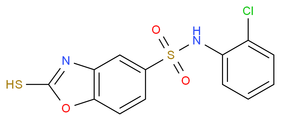 2-Mercapto-benzooxazole-5-sulfonic acid (2-chloro-phenyl)-amide_Molecular_structure_CAS_)