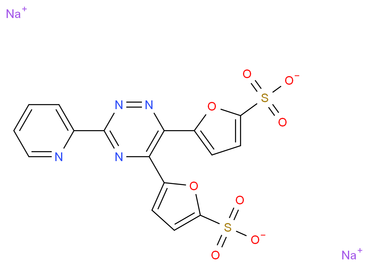 3-(2-Pyridyl)-5,6-di(2-furyl)-1,2,4-triazine-5′,5′′-disulfonic acid disodium salt_Molecular_structure_CAS_79551-14-7)