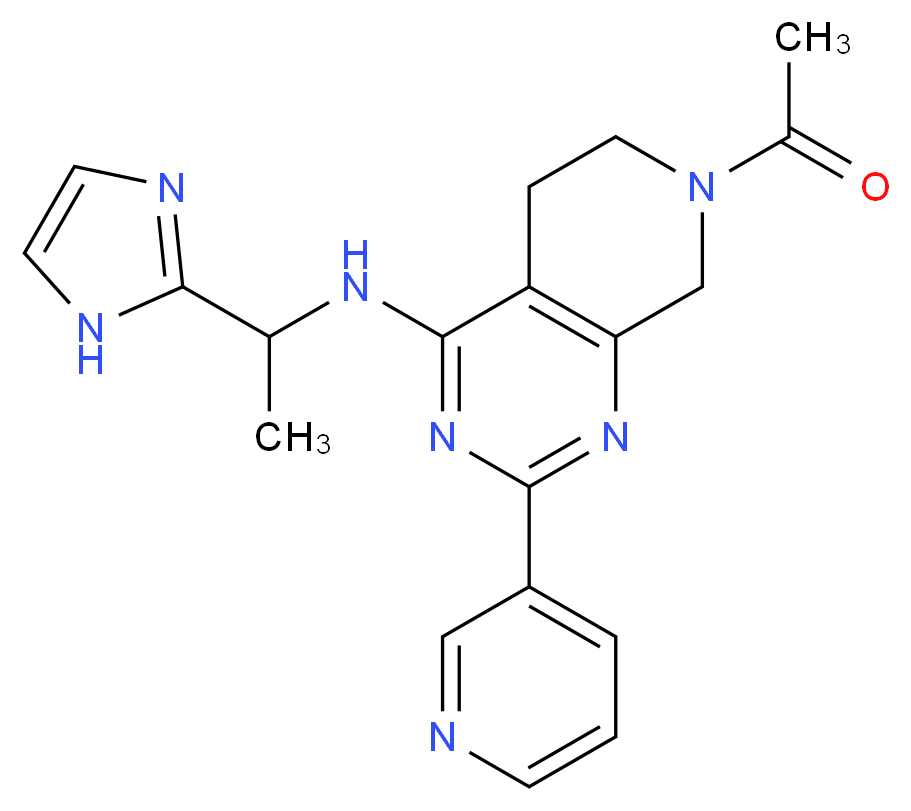 7-acetyl-N-[1-(1H-imidazol-2-yl)ethyl]-2-pyridin-3-yl-5,6,7,8-tetrahydropyrido[3,4-d]pyrimidin-4-amine_Molecular_structure_CAS_)