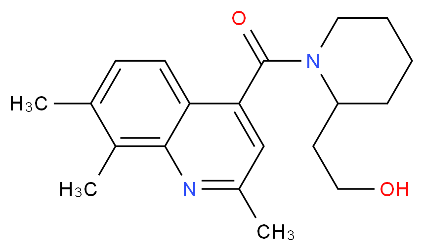 2-{1-[(2,7,8-trimethyl-4-quinolinyl)carbonyl]-2-piperidinyl}ethanol_Molecular_structure_CAS_)