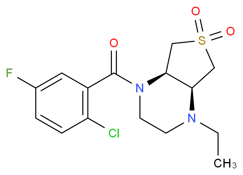 (4aS*,7aR*)-1-(2-chloro-5-fluorobenzoyl)-4-ethyloctahydrothieno[3,4-b]pyrazine 6,6-dioxide_Molecular_structure_CAS_)