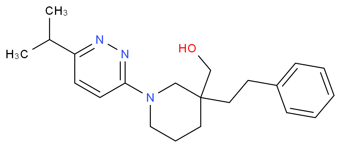 [1-(6-isopropylpyridazin-3-yl)-3-(2-phenylethyl)piperidin-3-yl]methanol_Molecular_structure_CAS_)