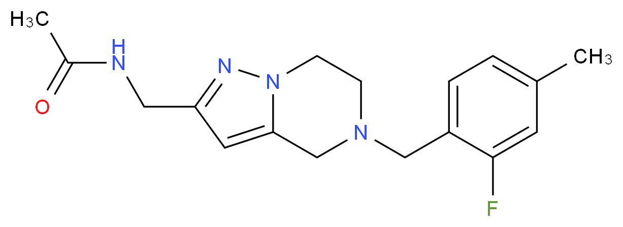 N-{[5-(2-fluoro-4-methylbenzyl)-4,5,6,7-tetrahydropyrazolo[1,5-a]pyrazin-2-yl]methyl}acetamide_Molecular_structure_CAS_)
