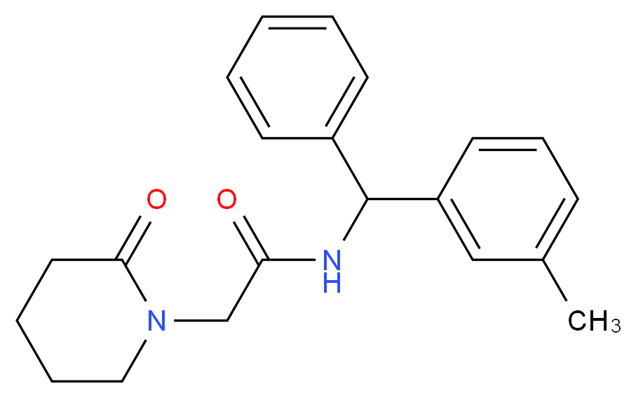 N-[(3-methylphenyl)(phenyl)methyl]-2-(2-oxopiperidin-1-yl)acetamide_Molecular_structure_CAS_)