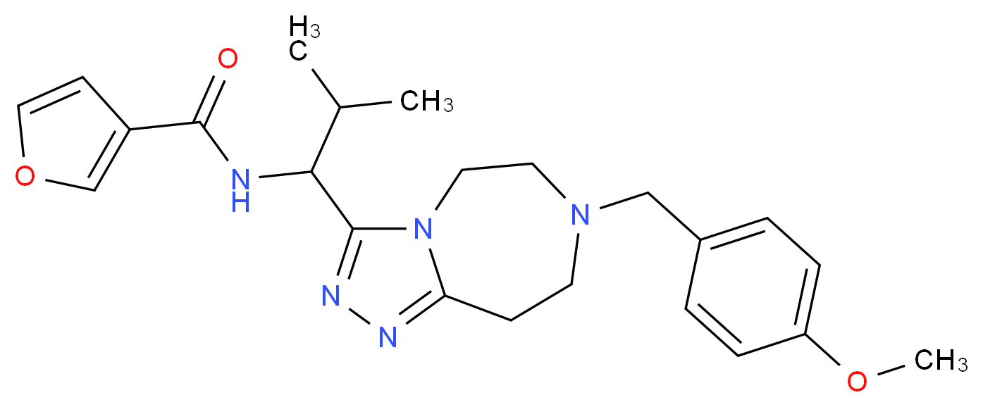 N-{1-[7-(4-methoxybenzyl)-6,7,8,9-tetrahydro-5H-[1,2,4]triazolo[4,3-d][1,4]diazepin-3-yl]-2-methylpropyl}-3-furamide_Molecular_structure_CAS_)