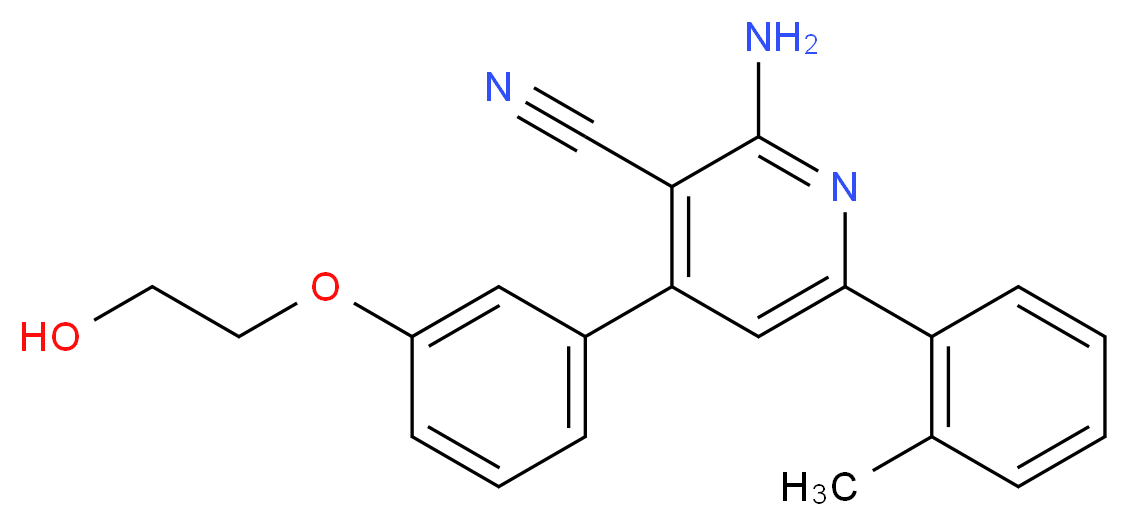 2-amino-4-[3-(2-hydroxyethoxy)phenyl]-6-(2-methylphenyl)nicotinonitrile_Molecular_structure_CAS_)