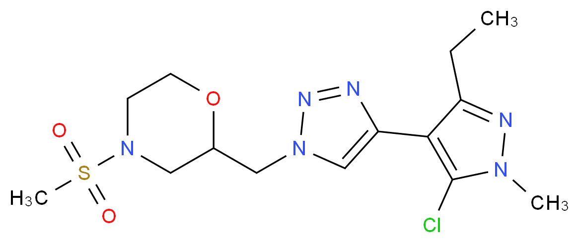 2-{[4-(5-chloro-3-ethyl-1-methyl-1H-pyrazol-4-yl)-1H-1,2,3-triazol-1-yl]methyl}-4-(methylsulfonyl)morpholine_Molecular_structure_CAS_)