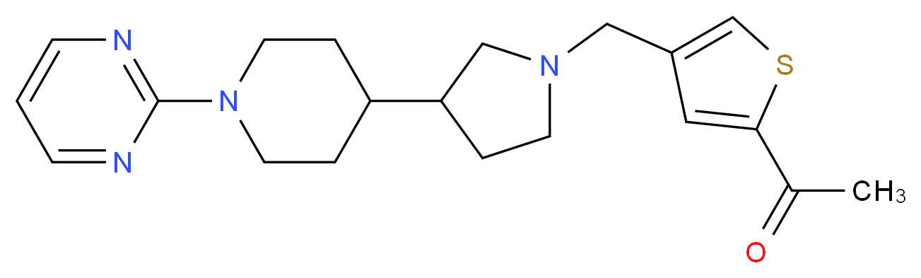 1-[4-({3-[1-(2-pyrimidinyl)-4-piperidinyl]-1-pyrrolidinyl}methyl)-2-thienyl]ethanone_Molecular_structure_CAS_)