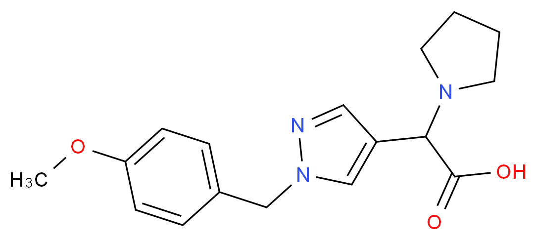 [1-(4-methoxybenzyl)-1H-pyrazol-4-yl](pyrrolidin-1-yl)acetic acid_Molecular_structure_CAS_)