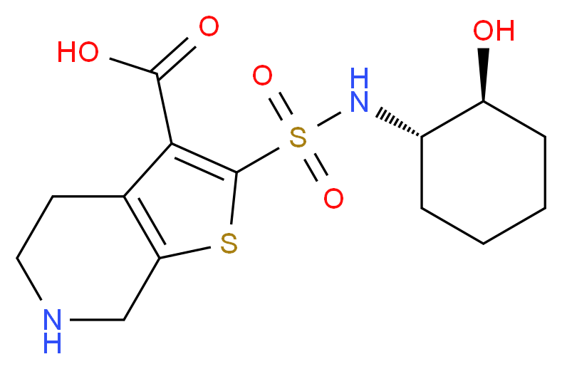 2-({[(1S*,2S*)-2-hydroxycyclohexyl]amino}sulfonyl)-4,5,6,7-tetrahydrothieno[2,3-c]pyridine-3-carboxylic acid_Molecular_structure_CAS_)