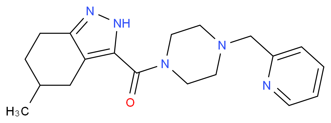 5-methyl-3-{[4-(2-pyridinylmethyl)-1-piperazinyl]carbonyl}-4,5,6,7-tetrahydro-2H-indazole_Molecular_structure_CAS_)
