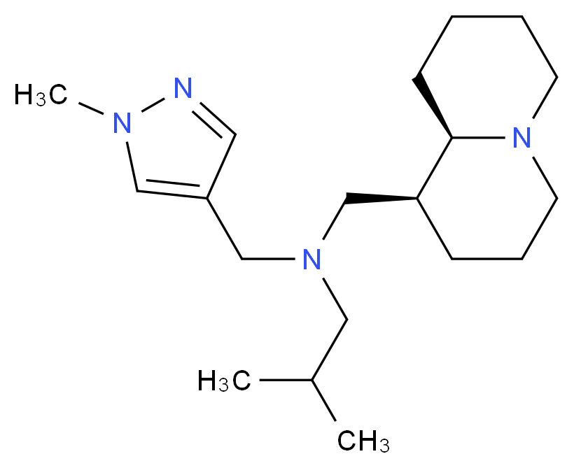 2-methyl-N-[(1-methyl-1H-pyrazol-4-yl)methyl]-N-[(1S,9aR)-octahydro-2H-quinolizin-1-ylmethyl]propan-1-amine_Molecular_structure_CAS_)
