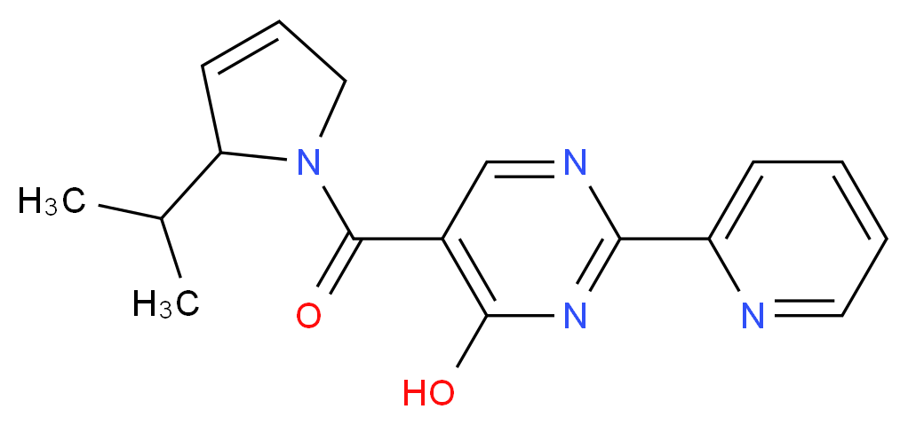 5-[(2-isopropyl-2,5-dihydro-1H-pyrrol-1-yl)carbonyl]-2-pyridin-2-ylpyrimidin-4-ol_Molecular_structure_CAS_)