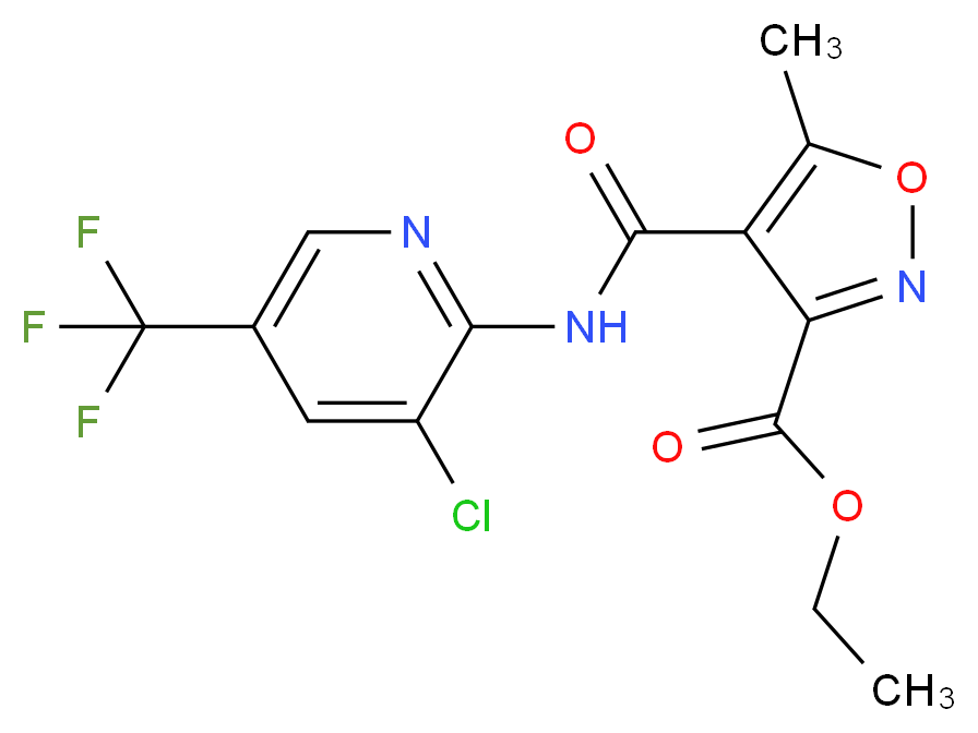 Ethyl 4-({[3-chloro-5-(trifluoromethyl)pyridin-2-yl]amino}carbonyl)-5-methylisoxazole-3-carboxylate 97%_Molecular_structure_CAS_)