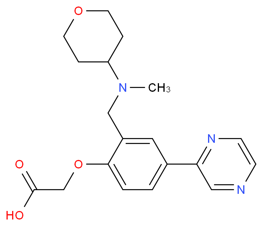 (2-{[methyl(tetrahydro-2H-pyran-4-yl)amino]methyl}-4-pyrazin-2-ylphenoxy)acetic acid_Molecular_structure_CAS_)