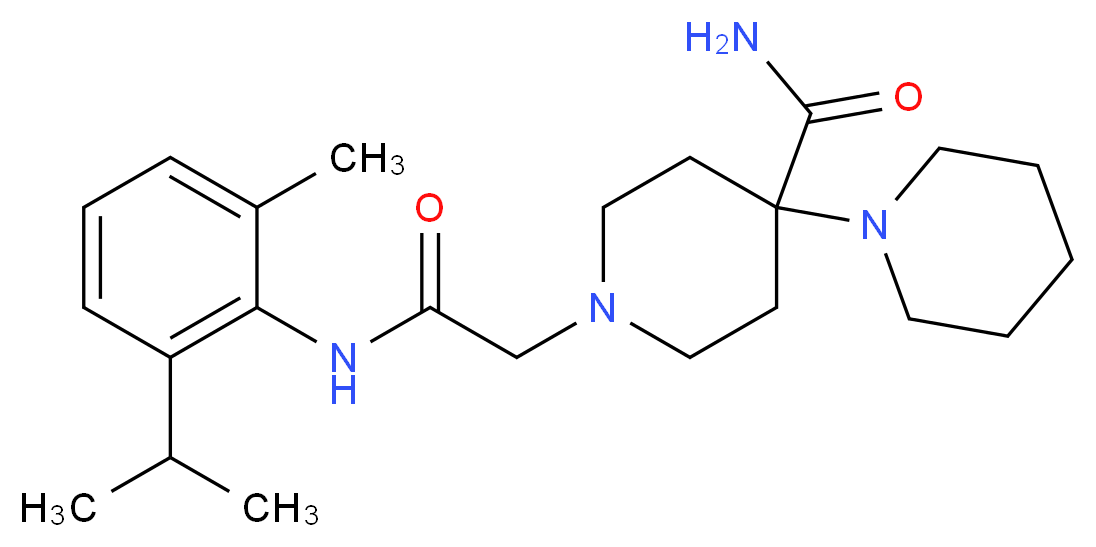 1'-{2-[(2-isopropyl-6-methylphenyl)amino]-2-oxoethyl}-1,4'-bipiperidine-4'-carboxamide_Molecular_structure_CAS_)
