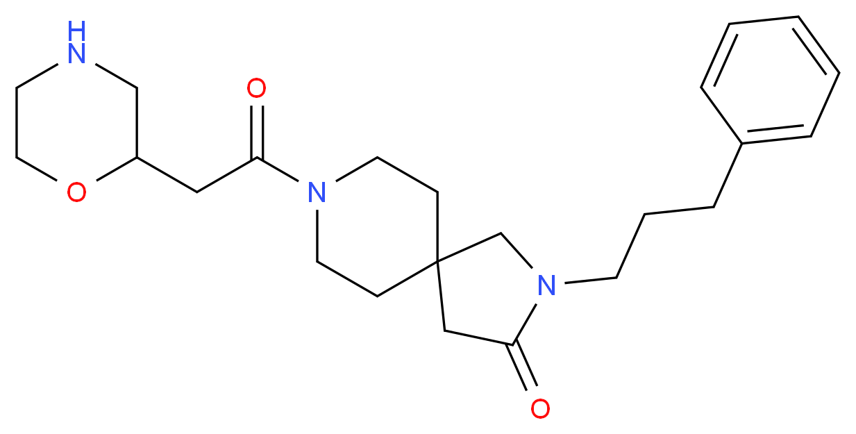 8-(morpholin-2-ylacetyl)-2-(3-phenylpropyl)-2,8-diazaspiro[4.5]decan-3-one_Molecular_structure_CAS_)